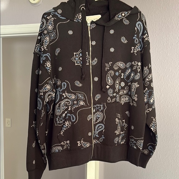 Vintage Havana Black and Blue Paisley Cardigan - Picture 1 of 5